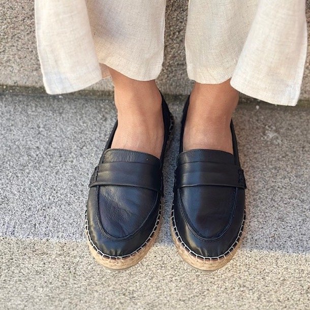 Mokkasiner sort skind str. 36-41