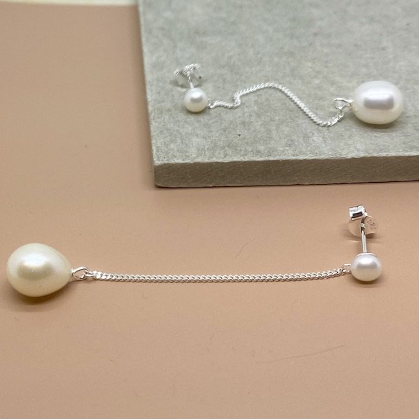 restikker MEGAN m. kde og hvid perle slv