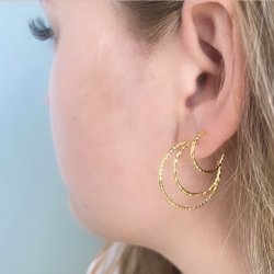 Hoops DIAMOND CUT 15 mm Forgyldt slv
