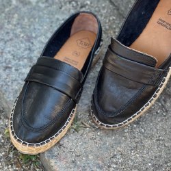 Mokkasiner sort skind str. 36-41