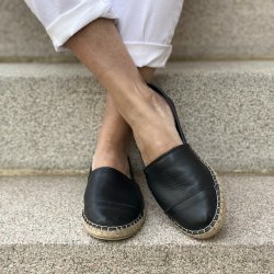 Espadrillos soft Med Bast - skind Sort str. 36-41