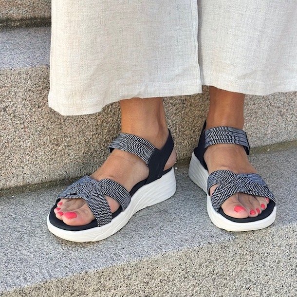 Sandal Mathilde sort/hvid Str. 36-41