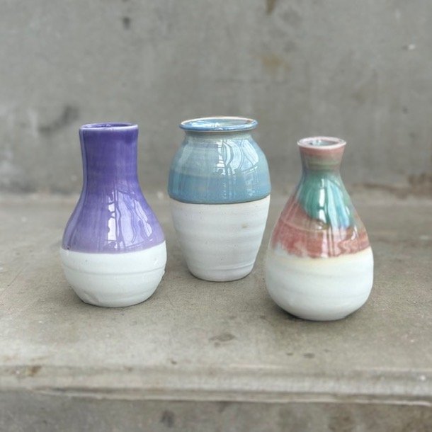 Vase Mini keramik half glace 6-8 cm