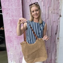Taske h�klet sommershopper med skulderrem
