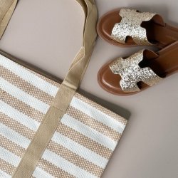 Strandtaske bast strib
