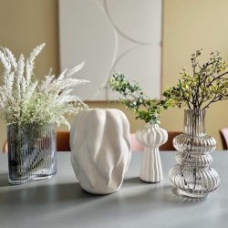 Vase mundblst rget glas