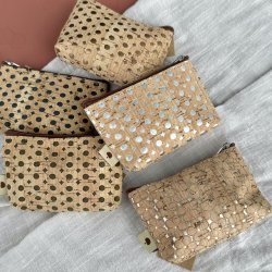 Lille kork mnt pung med nglering