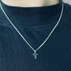 Halskde plain kors slv