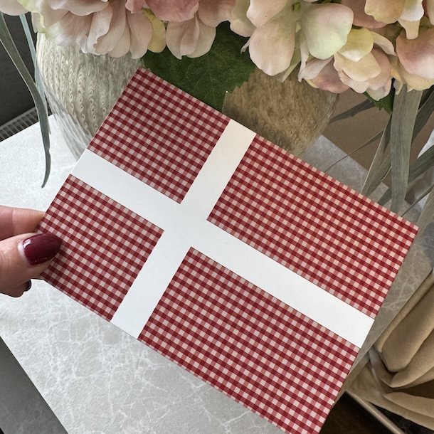 Kort med flag dobbelt med konvolut