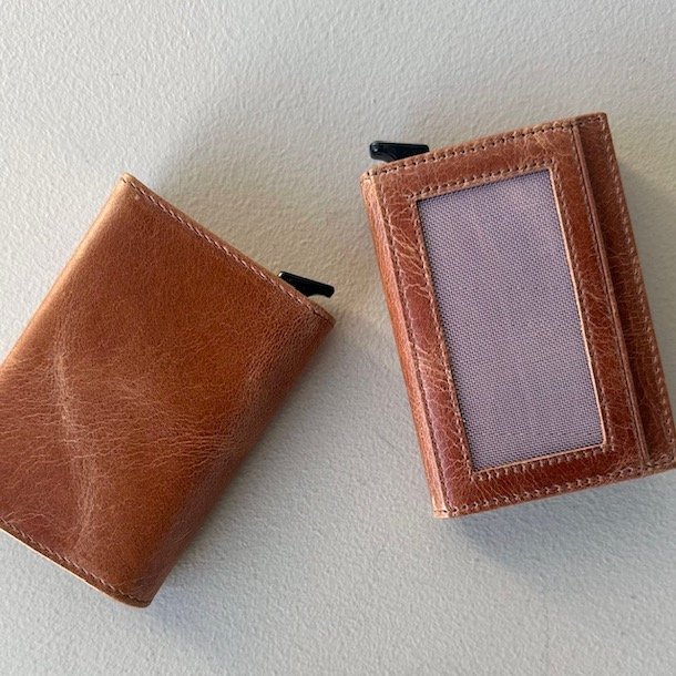 Kort pung med push skind