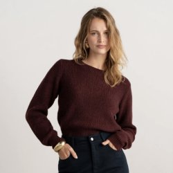 Strik sweater med bindebnd