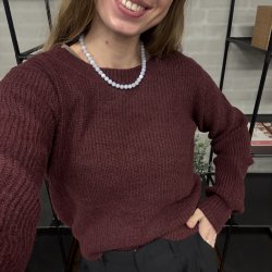 Strik sweater med bindebnd