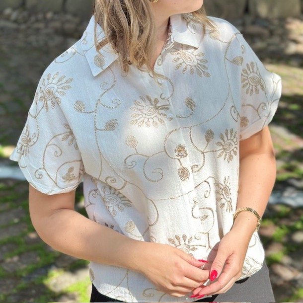 Skjorte med kort rme bomuld str. M-XL