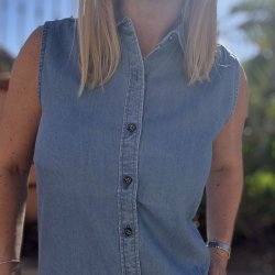 Tencel Karen denim skjorte - korte �rmer