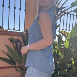 Tencel Karen denim skjorte - korte �rmer
