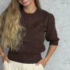 Strik kortrmet sweater i uldmix str. S-L
