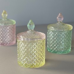  Krukke m/lg mnstret Glas 