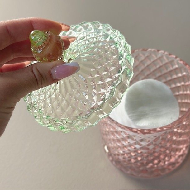 Opbevaringsglas med rude mnster Glas