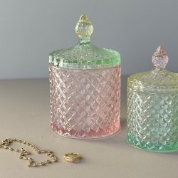 Opbevaringsglas med rude mnster Glas