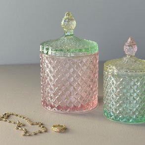 Opbevaringsglas med rude mnster Glas