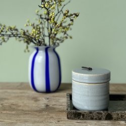 Krukke med lg keramik gr. rund 10.5x10 cm