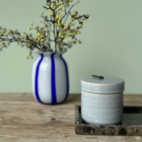 Krukke med lg keramik gr. rund 10.5x10 cm