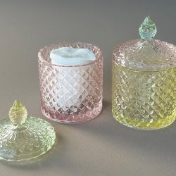  Krukke m/lg mnstret Glas 