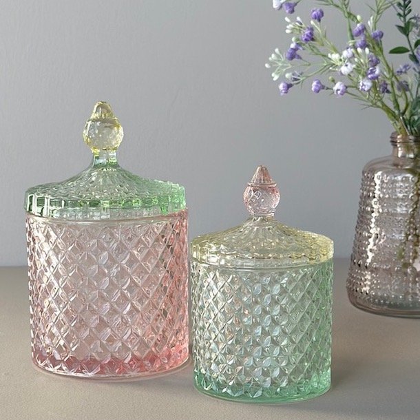 Opbevaringsglas med rude mnster Glas