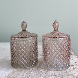 Opbevaringskrukke med ternet mnster