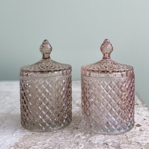 Opbevaringskrukke med ternet mnster