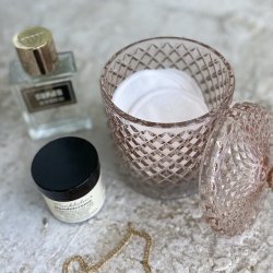 Opbevaringskrukke med ternet mnster