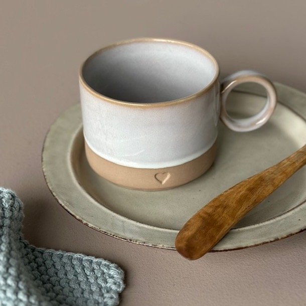 Krus m/hank hjerte Stentj