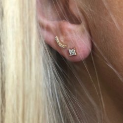 restikker - Flower Studs forgyldt slv