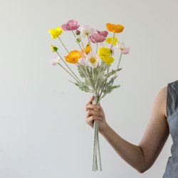 Poppy kunstig blomster buket - Mix
