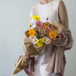 Poppy kunstig blomster buket - Mix