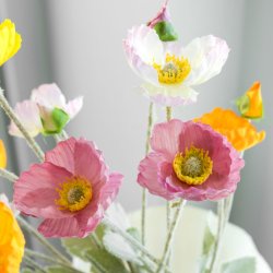 Poppy kunstig blomster buket - Mix