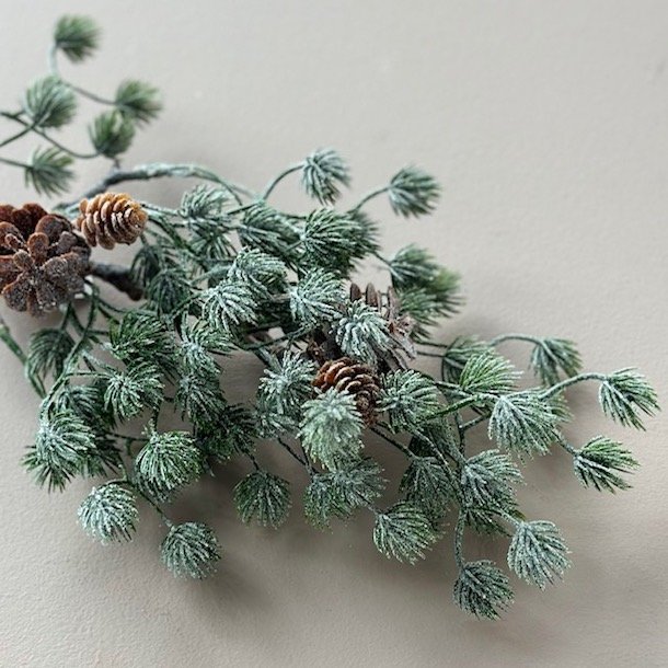 Ceder gren m/sne og kogler H38cm 