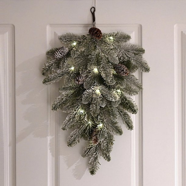 Stor grangren med lyskde - 55 cm LED lyskde