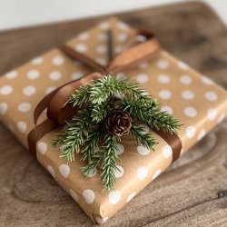 Gran kvist med kogle H 17 cm