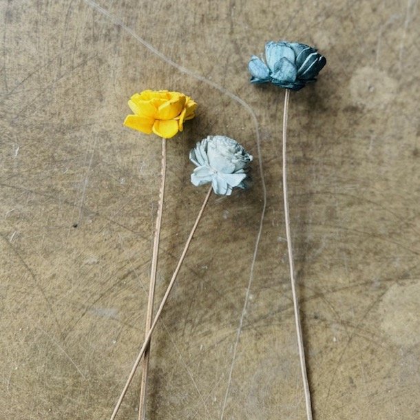 Blomst stilk 25cm three flower