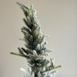 Juletr med sne og jute fod, H 80 cm