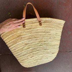 Flettet kurvetaske med hndtag kernelder