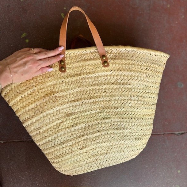 Flettet kurvetaske med hndtag kernelder