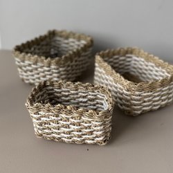 Pala kurvest af 3 stk. natur/hvid sgrs/papir