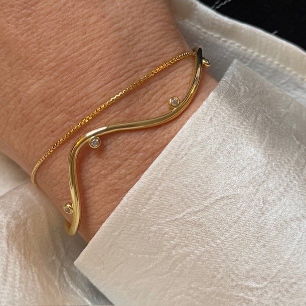 Armring WAVY Forgyldt slv