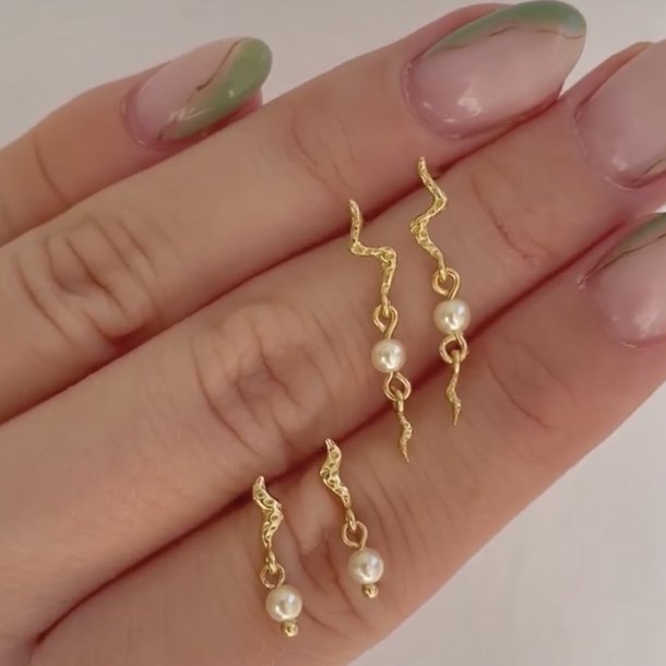 restik mermaid aquarius - forgyldt slv med perle