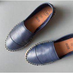 Espadrillos soft med bast skind marine str. 36-42