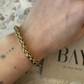 Armb�nd KVIT - Guldbelagt vandfast