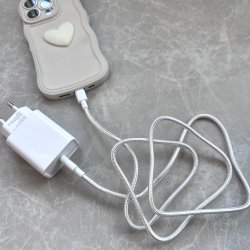 Adapter USB C + 1 M Nylon kable: USB C til USB C