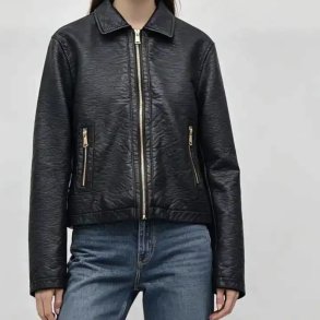 L�derjakke med lynl�s, Esther - str. s-xxl